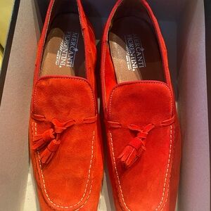 Mercanti Fiorentini red suede men’s shoes